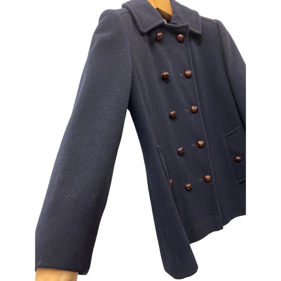 Mackintosh Authentic Peacoat Navy Blue Pure Wool Coat - Picture 2 of 9